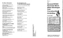 General NPDES permit for storm water discharges from contruction activities