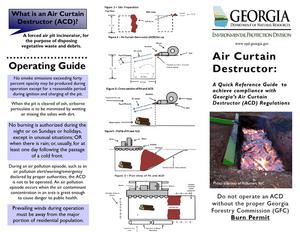 Air curtain destructor: a quick reference guide to achieve compliance with Georgia's Air Curtain Destructor (ACD) regulations