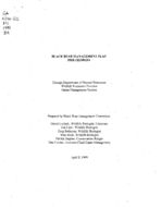 Black bear management plan for Georgia