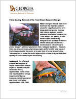 Public scoping : removal of the trout stream season in Georgia