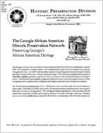 The Georgia African American Historic Preservation Network: preserving Georgia's African American heritage