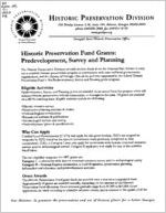 Historic preservation fund grants : predevelopment, survey and planning
