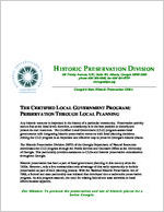 The certified local government program : preservation through local planning
