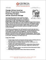 Georgia African American Historic Preservation Network : preserving Georgia's African American heritage