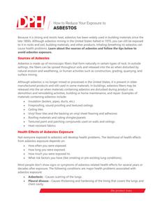 How to reduce your exposure to asbestos