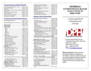 Georgia environmental health state contacts directory : a contacts quick-list for environmental issues in Georgia