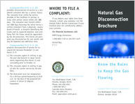 Natural gas disconnection brochure : know the rules to keep the gas flowing