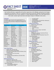 Fact sheet, medium security facilities, 2020