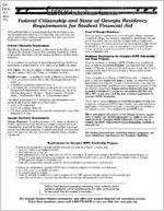 Federal citizenship and State of Georgia residency requirements for student financial aid