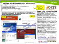 Computer virus (malware) desk reference card