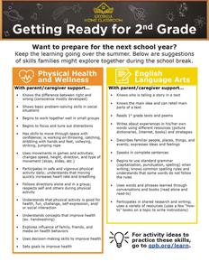 Getting ready for 2nd grade