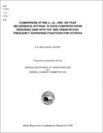 Comparison of the 2 -, 25 -, and 100 - year recurrence interval floods computed from observed data with the 1995 urban flood - frequency estimating equations for Georgia