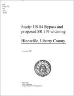 Study: US 84 bypass and proposed SR 119 widening, Hinesville, Liberty County