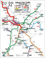 Atlanta train traffic (trains per day) [2005]