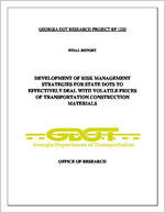 Development of risk management strategies for state DOTs to effectively deal with volatile prices of transportation construction materials [June 2014]