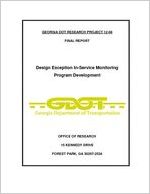 Design exception in-service monitoring program development