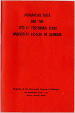 Normative data for the 1972-73 freshman class, University System of Georgia [Dec. 1973]