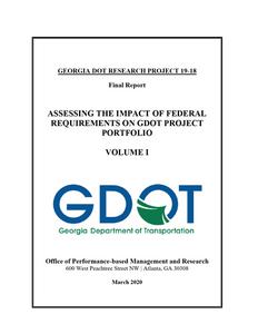 Assessing the impact of federal requirements on GDOT project portfolio, volume 1 / by McKinsey & Company, Inc.