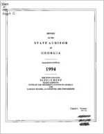 Report of the State Auditor of Georgia, year ended June 30, 1994, per diem and fees supplement, state agencies, units of the University System of Georgia, and various boards, authorities, and commissions [Jan. 1995]