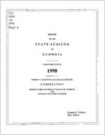 Report of the State Auditor of Georgia, year ended June 30, 1998, personal services and travel expense compilation, units of the University System of Georgia and Georgia Military College [Jan. 1999]