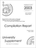 Report of the State Auditor of Georgia, year ended June 30, 2003, personal services and travel expense, units of the University System and Georgia Military College, compilation report, volume II [Jan. 2004]
