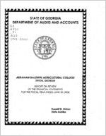 Abraham Baldwin Agricultural College, Tifton, Georgia, report on the review of the financial statements for the fiscal year ended June 30, 2000