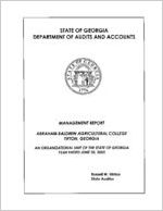Management report, Abraham Baldwin Agricultural College, Tifton, Georgia, an organizational unit of the state of Georgia year ended June 30, 2005