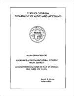 Management report, Abraham Baldwin Agricultural College, Tifton, Georgia, an organizational unit of the state of Georgia year ended June 30, 2006