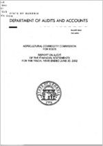 Agricultural Commodity Commission for Eggs, report on audit of the financial statements for the fiscal year ended June 30, 2002