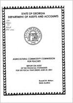 Agricultural Commodity Commission for Peaches, report on audit of the financial statements for the fiscal year ended June 30, 2001
