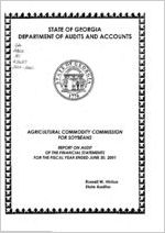 Agricultural Commodity Commission for Soybeans, report on audit of the financial statements for the fiscal year ended June 30, 2001