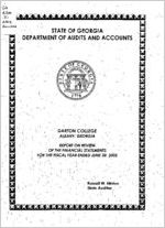 Darton College, Albany, Georgia, report on review of the financial statements for the fiscal year ended June 30, 2002