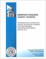 Darton College, Albany, Georgia, independent accountant's report on applying agreed-upon procedures for fiscal year ended June 30, 2010