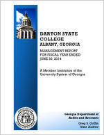 Darton State College, Albany, Georgia, management report for fiscal year ended June 30, 2014