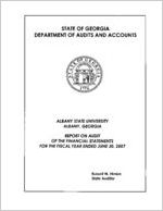 Albany State University, Albany, Georgia, report on audit of the financial statements for the fiscal year ended June 30, 2007