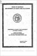 Armstrong Atlantic State University, Savannah, Georgia, report on review of the financial statements for the fiscal year ended June 30, 2002