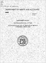 Management report, Georgia Aviation Hall of Fame, an organizational unit of the state of Georgia, year ended June 30, 2002
