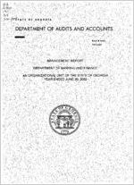 Management report, Department of Banking and Finance, an organizational unit of the state of Georgia, year ended June 30, 2002