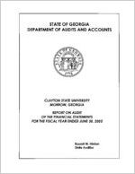 Clayton State University, Morrow, Georgia, report on audit of the financial statements for the fiscal year ended June 30, 2005