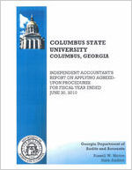 Columbus State University, Columbus, Georgia, independent accountant's report on applying agreed-upon procedures for fiscal year ended June 30, 2010