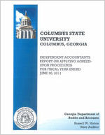 Columbus State University, Columbus, Georgia, independent accountant's report on applying agreed-upon procedures for fiscal year ended June 30, 2011