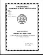 Management report, Department of Community Affairs, an organizational unit of the state of Georgia, year ended June 30, 2000
