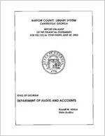 Bartow County Library System, Cartersville, Georgia, report on audit of the financial statements for the fiscal year ended June 30, 2003