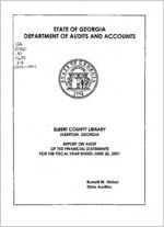 Elbert County Library, Elberton, Georgia, report on audit of the financial statements for the fiscal year ended June 30, 2001