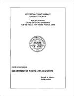 Jefferson County Library, Louisville, Georgia, report on audit of the financial statements for the fiscal year ended June 30, 2004