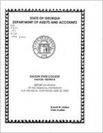 Dalton State College, Dalton, Georgia, report on review of the financial statements for the fiscal year ended June 30, 2000