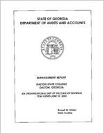 Management report, Dalton State College, Dalton, Georgia, an organizational unit of the state of Georgia, year ended June 30, 2005