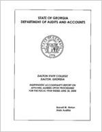 Dalton State College, Dalton, Georgia, independent accountant's report on applying agreed-upon procedures for the fiscal year ended June 30, 2008