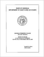 Georgia Perimeter College, Decatur, Georgia, report on review of the financial statements for the fiscal year ended June 30, 2003