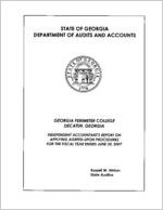 Georgia Perimeter College, Decatur, Georgia, independent accountant's report on applying agreed-upon procedures for the fiscal year ended June 30, 2007